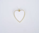 Dainty Neon Heart Charms Enamel Heart Pendant for Necklace Earring Charm Component in Gold Filled Over Brass Red White Yellow Pink, CP1414