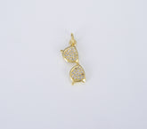 18K Gold Sunglass Charm, Dainty Eyeglass Charm for Necklace Bracelet Earrings Jewelry Making Component, 22x7mm, CP1421