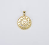 Dainty 18K Gold Zodiac Horoscope Sign Medallion Pendant Coin for Necklace Bracelet Jewelry Making, Zodiac Constellation Charm, CP1426