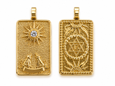 Gold Filled Mystical Sun Medallion Pendant, Sacred Geometry CZ Cosmic Charm for Necklace Bracelet DIY Jewelry Making Supplies, CP1444