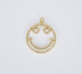 18K Gold Happy Face Charm, Emoji Charm, Gold Smile Charm Pendant Smiley Face Charms for Necklace Earring Bracelet Supply, CP1446