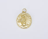 18K Gold Filled Owl of Athena Gold Coin Charm Pendant, CP1452