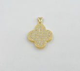 18K Gold Filled Four Leaf Clover Charm Pendant, Gold Clover Charms, Good Luck Charm, Lucky Charm Necklace, Micro Pave CZ Cubic Clover Charm, CP1455