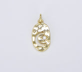 18K Gold Filled Dainty Crescent Moon and Star Charm, 22x11mm, CP1458