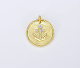 18K Gold Filled Anchor Pendant, 19x12mm, CP1460