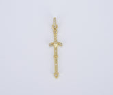 18K Gold Filled Micro Pave Knight Sword Pendant, Charm for Necklace Earring DIY Jewelry Making Accessories, 39x10mm, CP1471