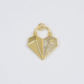 18K Gold Filled Plated 3D Heart Charm Pendant, CP1472