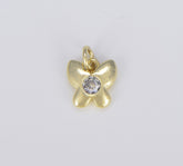 18K Gold Filled Dainty Butterfly Charm Cubic Zirconia Micro Pave, CP1478