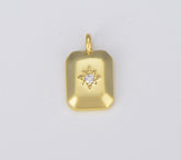 18K Gold Filled Starburst Tag Charm, CP1480