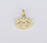 18K Gold Filled Evil Eye Charm with Eyelash, CP1483