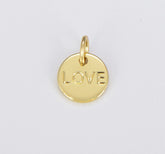 18K Gold Filled Love Medallion Charm, CP1502
