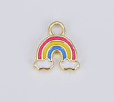 18K Gold Filled Tiny Enamel Rainbow Charm, CP1522