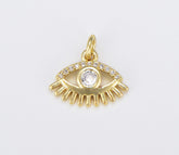 18K Gold Filled Dainty Evil Eye Charm, CP1538