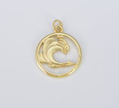 Dainty 18K Gold Charm Element Charm Water Fire Earth Wind Charm for Bracelet Necklace Earring Supply Add on Charm, 25x19mm, CP1556