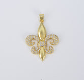Fleur De Lis Charm, New Orleans Saints Logo Pendant, 18K Gold Fleur De Lis Pendant for Necklace Bracelet Earrings Supply, CP1565
