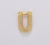 18K Gold U Link Geometric Charm, U Shape Pendant Charm Earring, U Chain Shape Pendant for Bracelet Necklace Earrings Jewelry Making, CP1582