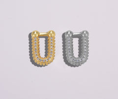 18K Gold U Link Geometric Charm, U Shape Pendant Charm Earring, U Chain Shape Pendant for Bracelet Necklace Earrings Jewelry Making, CP1582