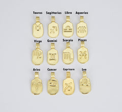 18K Gold Filled Zodiac Constellation Tag Charm, Zodiac Constellation Charms Pendant, Zodiac Signs Charms, Dainty Zodiac Horoscope Sign, CP1583