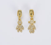 18K Gold Boy and Girl Charm, CZ Micro Pave Boy Girl Pendant, Kids Charm for Necklace Bracelet Earrings Jewelry Making Component, CP1585