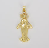 Our Lady of Guadalupe Charm, Miraculous Lady Charm, Virgin Mary Pendant for Necklace Bracelet Jewelry Making, 40x18mm, CP1615