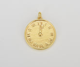 Mini Gold Filled Clock Charm, Watch Pendant, Clock Charm for Necklace Bracelet Earring Supply, 22x22mm, CP1625