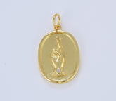 Dainty Fingers Crossed Charm, Gold Hand Gesture Sign Language, Sign Language Charm, Hand Gesture Charm for Necklace Bracelet Making, CP1631