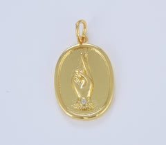 Dainty Fingers Crossed Charm, Gold Hand Gesture Sign Language, Sign Language Charm, Hand Gesture Charm for Necklace Bracelet Making, CP1631