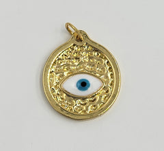 Dainty Evil Eye Charm, Gold Filled Enamel Evil Eye Pendant for Add on Charm, Bohemian Jewelry Amulet Protection Necklace Supply, CP1643