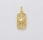 Dainty Starburst Tag Charm, Gold Filled North Star Pendant, Celestial Charm for Bracelet Necklace Charm Jewelry Making Supply, CP1665