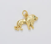 3D Gold Filled Lion Charm, CZ Micro Pave Pride Lion Pendant, Wild Animal Charm for Statement Jewelry Component, 18x13mm, CP1668
