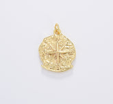 Gold Dainty Compass Charm, Gold Filled Compass Pendant, North Star Charm, Travel Charm, Nautical Charm for Bracelet Earring Necklace, CP1673