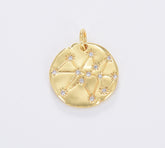 Star Constellation Medallion Charm, Gold Filled Star Pendant, Zodiac Charm, Birthday Gift, Star Sign for Bracelet Necklace Making, CP1683