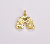 Dainty Rainbow Cloud Charm, Gold Filed Cloud Rainbow Pendant for Necklace Bracelet Earring Charm Component Supply, 17x17mm, CP1708