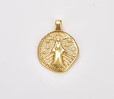 Gold Filled Our Lady Guadalupe Charm, Virgen Guadalupe Pendant, Gold Virgin Mary Medallion, Necklace Charm, Religious Jewelry, CP1723