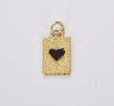 18K Gold Filled Heart Tag Charm, 2 Tone Finish Heart Pendant, Love Inspired Gold Heart Pendant, Minimalist Heart Pendant, Gift for Her, CP1738
