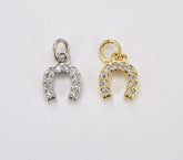 18K Gold Filled Dainty Horse Shoe Charm Pendant, CZ Micro Pave Horse Shoe Charm, Horseshoe Charm, Horse Shoes, 10X8mm, CP355
