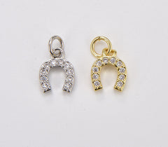 18K Gold Filled Dainty Horse Shoe Charm Pendant, CZ Micro Pave Horse Shoe Charm, Horseshoe Charm, Horse Shoes, 10X8mm, CP355