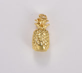 18K Gold Filled 3D Pineapple Charm, Pineapple Pendant, Tropical Beach Charm, Summer Charm, Minimalist Charm for Jewelry Making, CP1744