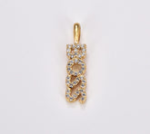 18K Gold Filled Boss Word Charm, Boss Bar Pendant, Minimalist Charm, Cubic Zirconia Micro Pave Boss Pendant for Necklace Bracelet Supply, 22x5mm, CP1750