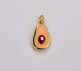 18K Gold Filled Dainty Avocado Charm Micro Alligator Pear Pendant, DIY Fashion Jewelry Add on Necklace Bracelet Earring, 16x8mm, CP1757
