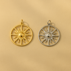 Gold Filled Sunburst Charm Pendant, DIY Jewelry Making Supply, Necklace or Bracelet Link, Minimalist Summer Craft Gift, Sun Jewelry, CP1791