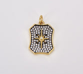 18K Gold Filled Starburst Tag Charm, Gold Filled North Star Pendant, Bethlehem Star Pendant, Celestial Jewelry Minimalist Jewelry Making Supply, CP1792