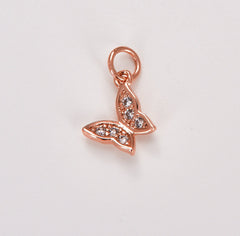 Gold Filled CZ Butterfly Charm, Pave Crystal Butterfly Pendant, Rhinestone Butterfly Jewelry Finding, Necklace Bracelet DIY Charm, CP1796