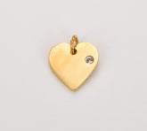 18K Gold Filled Dainty Heart Charm, Stainless Steel, Heart Pendant, Minimalist CZ Pave Charm for Necklace Earring Bracelet Jewelry Making Supply, 14x12mm CP1799A