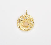 Moonstone CZ Evil Eye Charm, Gold Filled Evil Eye Pendant for Bracelet Necklace Pendant Earring Findings for Jewelry Making, CP1809