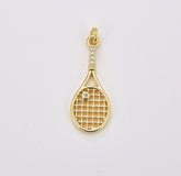 18K Gold Filled Tennis Racket Charm, Racket Pendant, Sport’s Lover Gift, Tennis Racket Charm for Necklace Bracelet Earring Jewelry Making CP1811