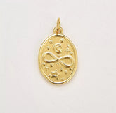 18K Gold Filled Infinity Celestial Charm, Infinity Pendant, Infinity Pendant Moon Star Charm for Necklace Bracelet Jewelry Making Supply, CP1817