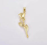 18K Gold Filled Dainty Rose Charm, Gold Filled Rose Flower Pendant, Flower Charm for Bracelet Necklace Jewelry Making Component, Gift for Her, CP1859