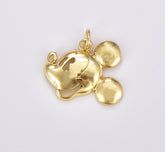 Dainty Mouse Charm, Gold Filled Mouse Head Pendant for Necklace Bracelet Jewelry Making Supply, Gift for Her, 18x18mm, CP1871