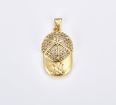 18K Gold Filled New York Cap Charm, NY Baseball Cap Pendant, NY Baseball Fan Charm Pendant, Baseball Sports Charm Jewelry for Men, Boyfriend Gift, CP1883